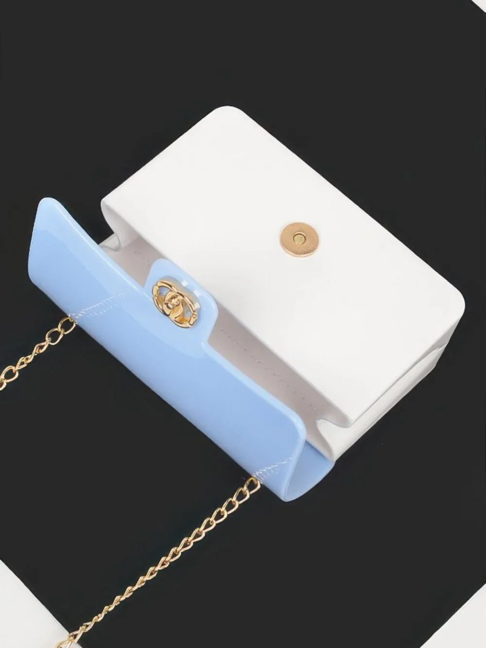 Two Toned Gold Metal Clutch